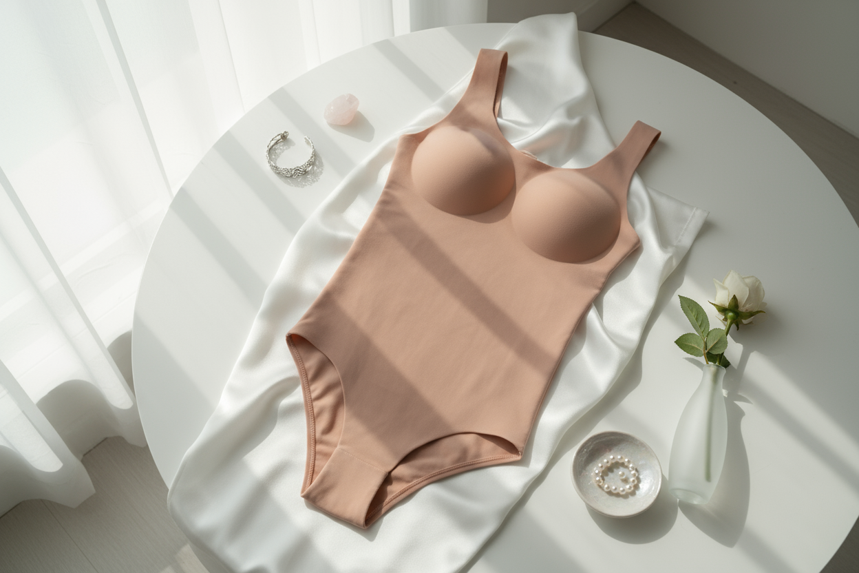 haz que la faja no este arrugada ni la tela que esta abajo, quita los objetos en exceso, haz la mesa blanca y no pongas tantos objetos